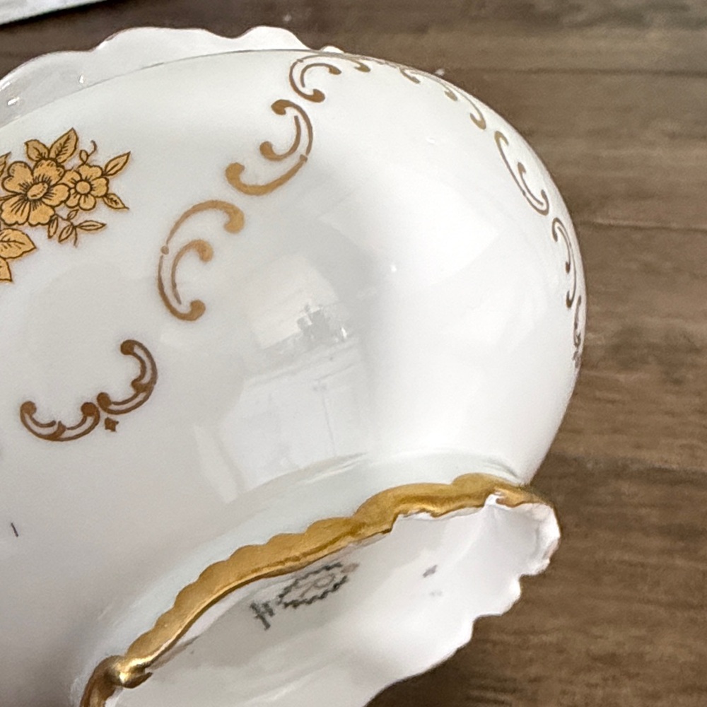 EReichenbach Fine China Covered Candy Dish Gold Floral Germany 5” - Picture 7 of 12